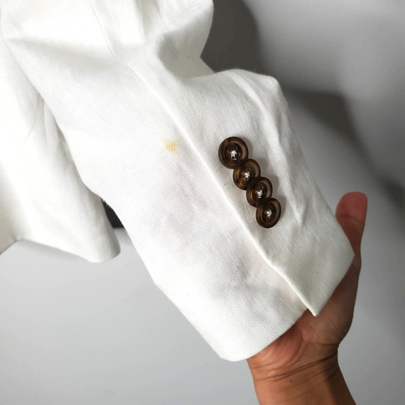 BROOKS BROTHERS Milano Fit White 100% Linen Blazer Jacket Sz 4 - Picture 8 of 8